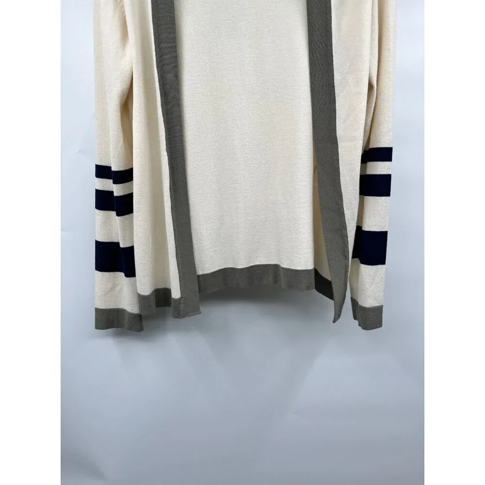 Beyond Vintage Womens Cardigan Open Front Cream/Multi Size Small - Picture 3 of 9